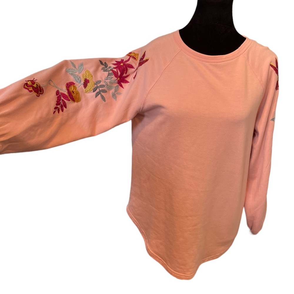 Matilda Jane Blushing Boho Whimsical Embroidered Floral Hummingbird Sweatshirt